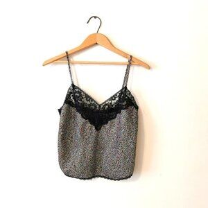 Vintage Satin and Lace Cropped Camisole polka dot